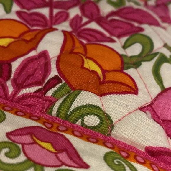 Floral Pink and Green Tote Bag - Picture 2 of 3